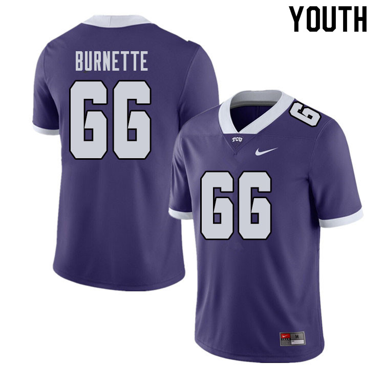 Youth #66 Ian Burnette TCU Horned Frogs College Football Jerseys Sale-Purple - Click Image to Close